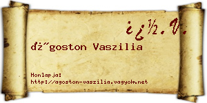 Ágoston Vaszilia névjegykártya
